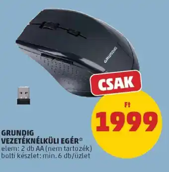 PENNY Grundig vezetéknélküli egér ajánlat