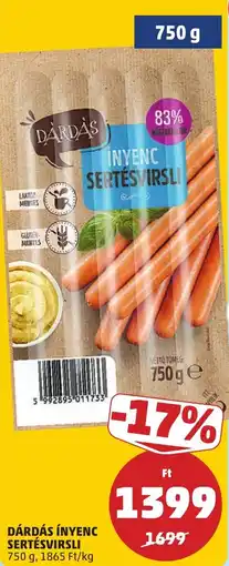 PENNY DÁRDÁS ÍNYENC SERTÉSVIRSLI ajánlat