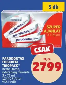 PENNY Parodontax fogkrém triopack ajánlat
