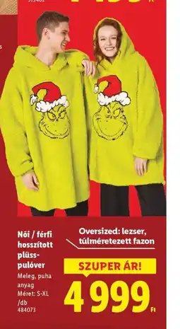 Lidl Női / férfi hosszított plüss-pulver ajánlat