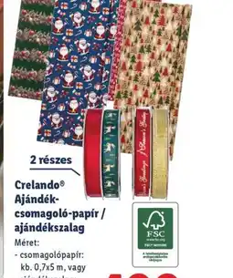 Lidl Crelando® Ajándék-csomagol-papír / ajándékszalag ajánlat