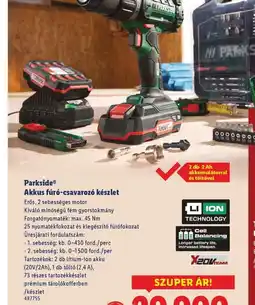 Lidl Parkside Akkus fúr-csavaroz készlet ajánlat
