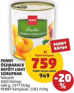 PENNY Penny őszibarack befőtt light szirupban ajánlat