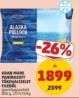 PENNY Gran Mare Panírozott tőkehalszelet filéből ajánlat