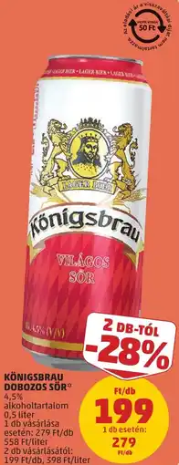 PENNY Königsbrau dobozos sör ajánlat