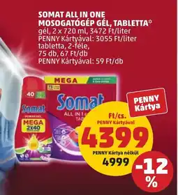 PENNY Somat All in One Mosogatógép gél, tabletta ajánlat