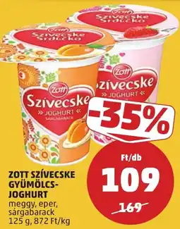 PENNY Zott szívecske gyümölcs- joghurt ajánlat