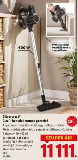 Lidl Silvercrest 2 az 1-ben elektromos porszívó ajánlat