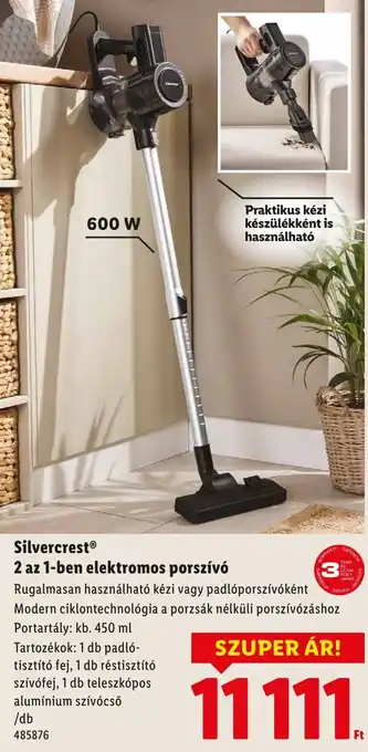 Silvercrest 2 az 1-ben elektromos porszívó