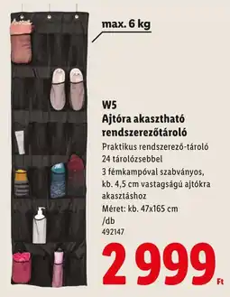 Lidl W5 Ajtóra akasztható rendszerezőtároló ajánlat