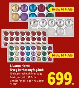 Lidl Livarno Home Üveg karácsonyfagömb ajánlat