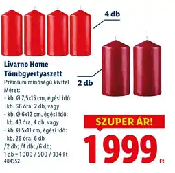 Lidl Livarno Home Tömbgyertyaszett ajánlat