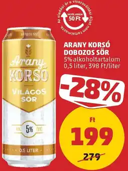 PENNY Arany Korsó dobozos sör ajánlat