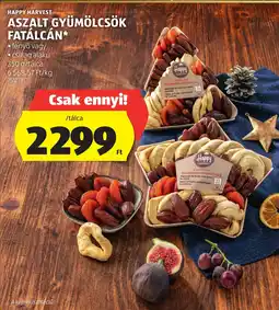 ALDI Happy harvest aszalt gyümölcsök fatálcán ajánlat