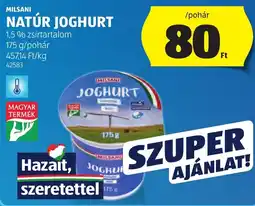 ALDI Milsani natúr joghurt ajánlat
