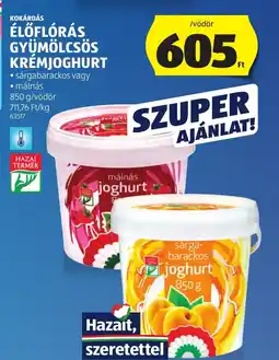 ALDI Kokárdás élőflórás gyümölcsös krémjoghurt ajánlat