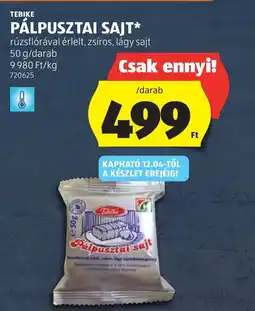 ALDI Tebike pálpusztai sajt ajánlat