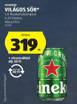 ALDI Heineken világos sör ajánlat