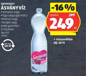 ALDI Szentkirályi ásványvíz ajánlat