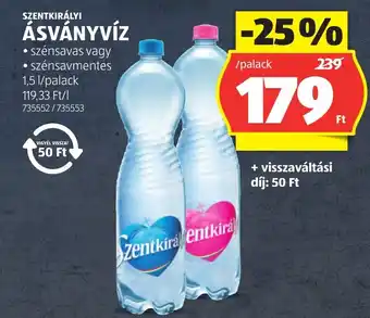 ALDI Szentkirályi ásványvíz ajánlat