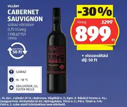 ALDI Villány cabernet sauvignon ajánlat
