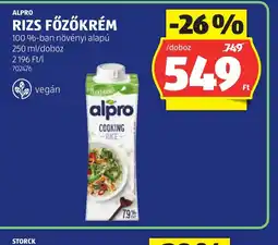 ALDI ALPRO RIZS FŐZŐKRÉM ajánlat