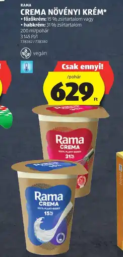 ALDI Rama crema növényi krém ajánlat