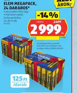 ALDI Varta elem megapack ajánlat