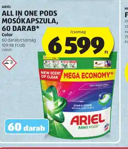 ALDI Ariel all in one pods moskapszula ajánlat