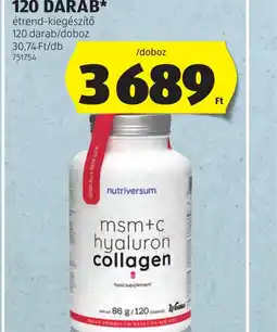 ALDI Nutriversum msm + c hyaluron collagen kapszula ajánlat