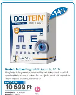 Alma Gyógyszertárak Ocutein Brillant lágyzselatin kapszula ajánlat