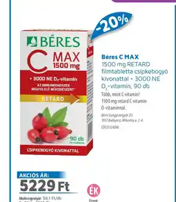 Alma Gyógyszertárak Béres C MAX ajánlat