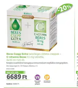 Alma Gyógyszertárak Béres Csepp Extra belsőleges oldatos cseppek ajánlat