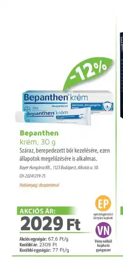Alma Gyógyszertárak Bepanthen krém ajánlat