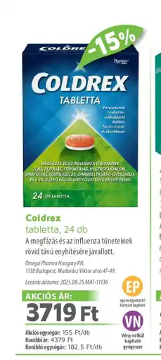 Alma Gyógyszertárak Coldrex ajánlat