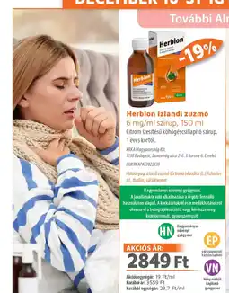 Alma Gyógyszertárak Herbion izlandi zuzmó 6 mg/ml szirup ajánlat