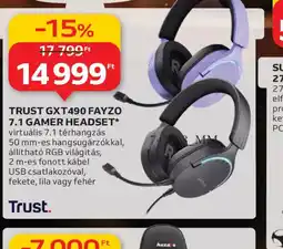 Auchan Trust gxt490 fayzo 7.1 gamer headset ajánlat