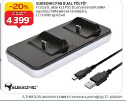 Auchan Subsonic ps5 dual töltő ajánlat