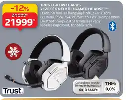 Auchan Trust gxt493 carus vezeték nélküli gamer headset ajánlat