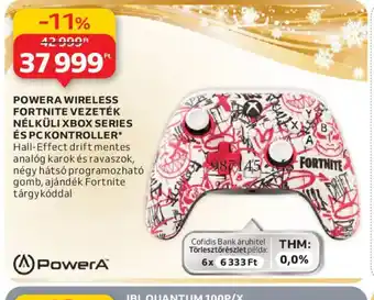 POWERA WIRELESS FORTNITE VEZETÉK NÉLKÜLI XBOX SERIES ÉS PC KONTROLLER