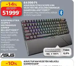 Auchan Asus rog strix scope ii 96 vezeték nélküli mechanikus gamer billentyűzet ajánlat