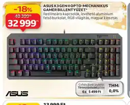 Auchan Asus k3 gen ii opto-mechanikus gamer billentyűzet ajánlat