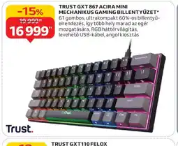 Auchan Trust gxt 867 acira mini mechanikus gaming billentyűzet ajánlat