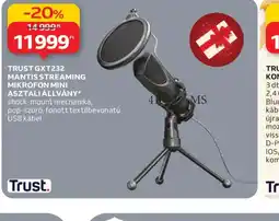 Auchan Trust gxt232 mantis streaming mikrofon mini asztali állvány ajánlat