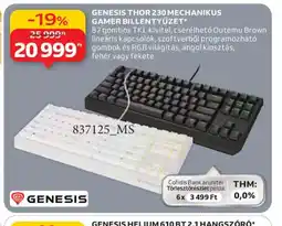 Auchan Genesis thor 230 mechanikus gamer billentyűzet ajánlat