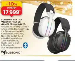 Auchan Subsonic vektra vezeték nélküli gamer fejhallgat ajánlat