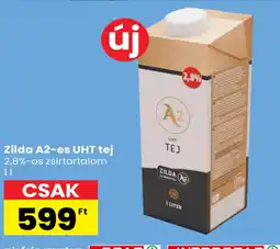 Spar Zilda A2-es UHT tej ajánlat