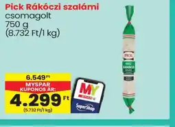 Spar Pick Rákczi szalámi ajánlat