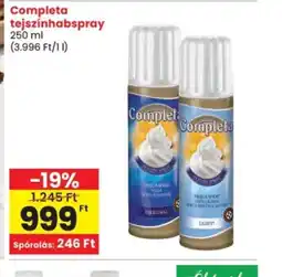 Spar Completa tejszínhabspray ajánlat