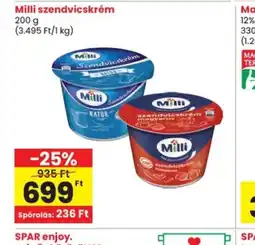 Spar Milli szendvicskrém ajánlat